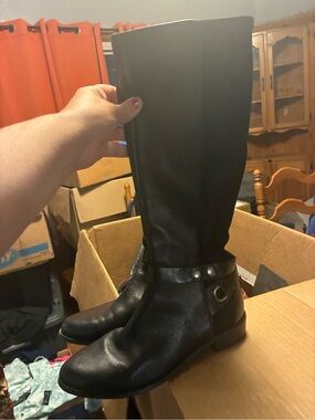 Classic Black Women's Mid-Calf Heeled Boots